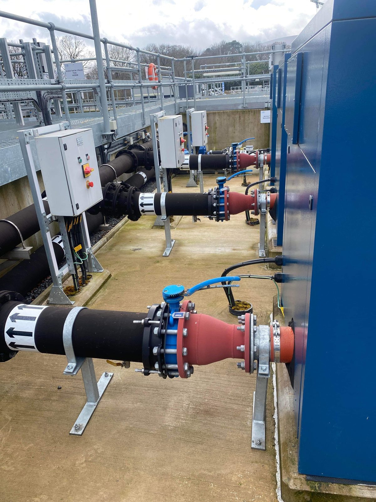 Liberty Water engineers installing stainless steel process pipework at a water treatment plant in Ireland