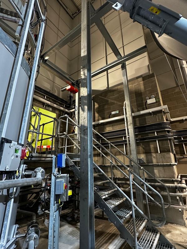 Six metre high lifting gantry with 1 tonne safe working load designed and installed at Drumaroad WTW