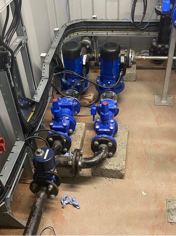 Mechanical pump installation at a water treatment facility