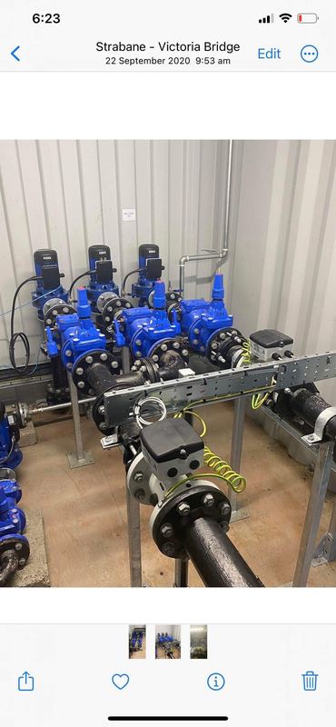 Valve and pump assembly installed as part of a water engineering project