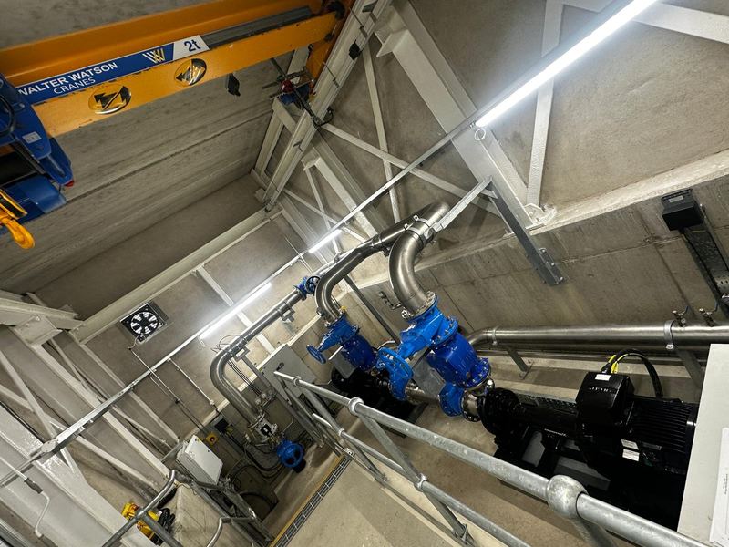 Overview of the completed stainless pipework project at Killyclougher