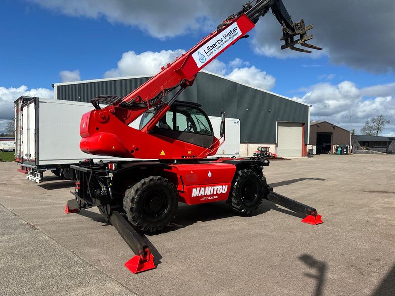 Manitou 2150 telehandler fitted with fly jib attachment