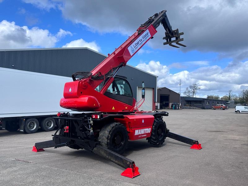 Manitou 2150 telehandler demonstrating fly jib reach
