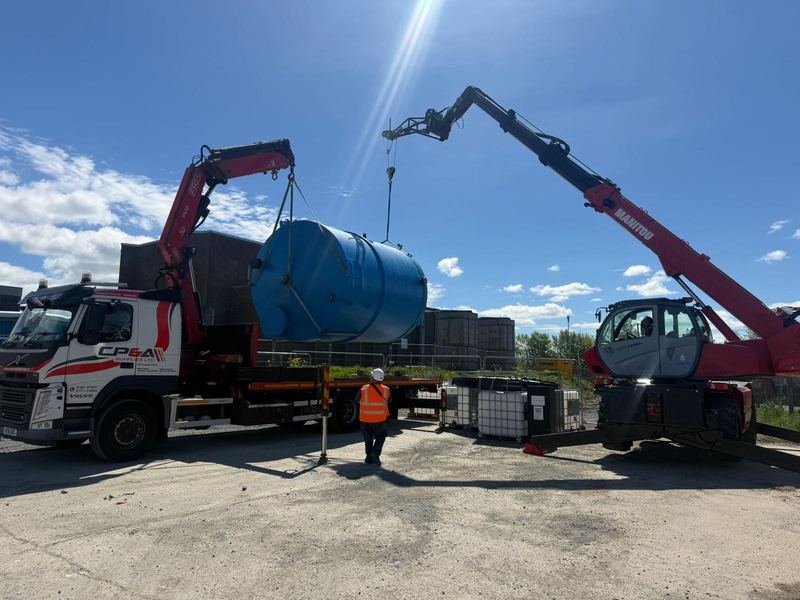Liberty Water's Manitou 2150 telehandler — new plant addition with all attachments